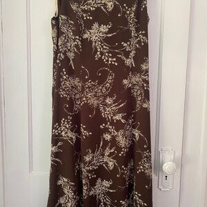 Studio Brown Dress with White Floral Accents